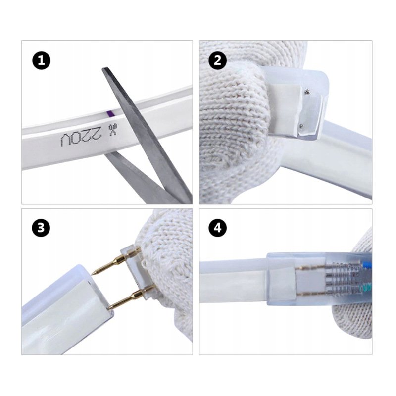 Taśma LED NEON flex IP68 230V 8x16mm 8W zimna 1m