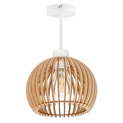 Lampa stała sufitowa plafon żyrandol LOFT klosz kula 36 Drewno na 1x e27