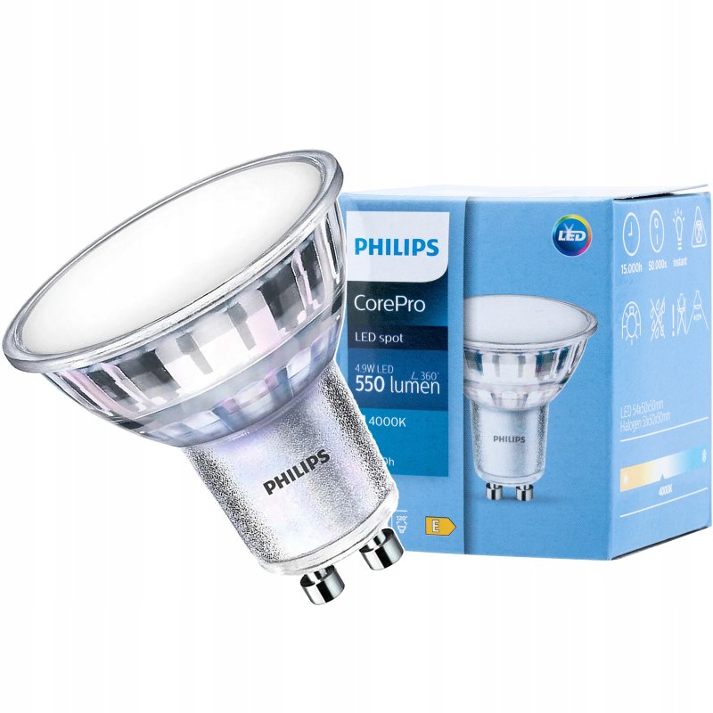 Żarówka Philips CorePro LEDspot GU10 550 lm 4,9 W biała ciepła
