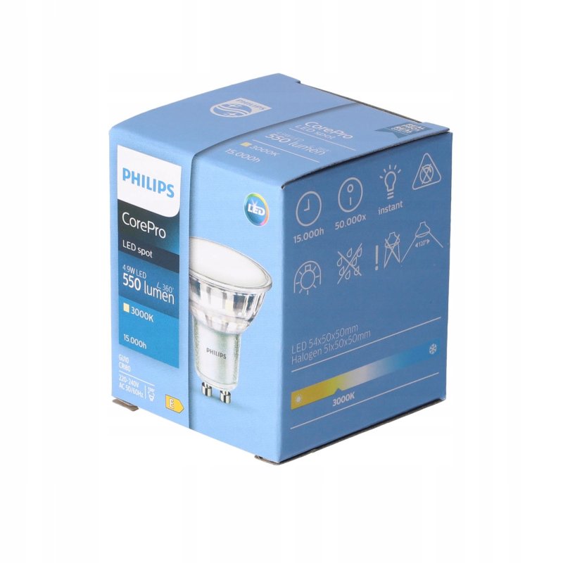Żarówka Philips CorePro LEDspot GU10 550 lm 4,9 W biała ciepła