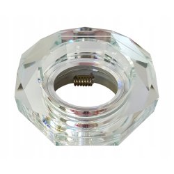 OPRAWA HALOGEN SZKLANA GRUBA OKRĄGŁA SZLIF lustrzana White