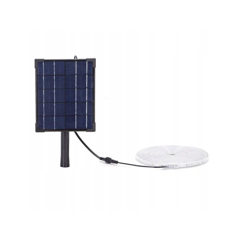 ZESTAW Taśma SOLARNA LED barwa CIEPŁA 5mb 50W IP65 hermetyczna z pilotem