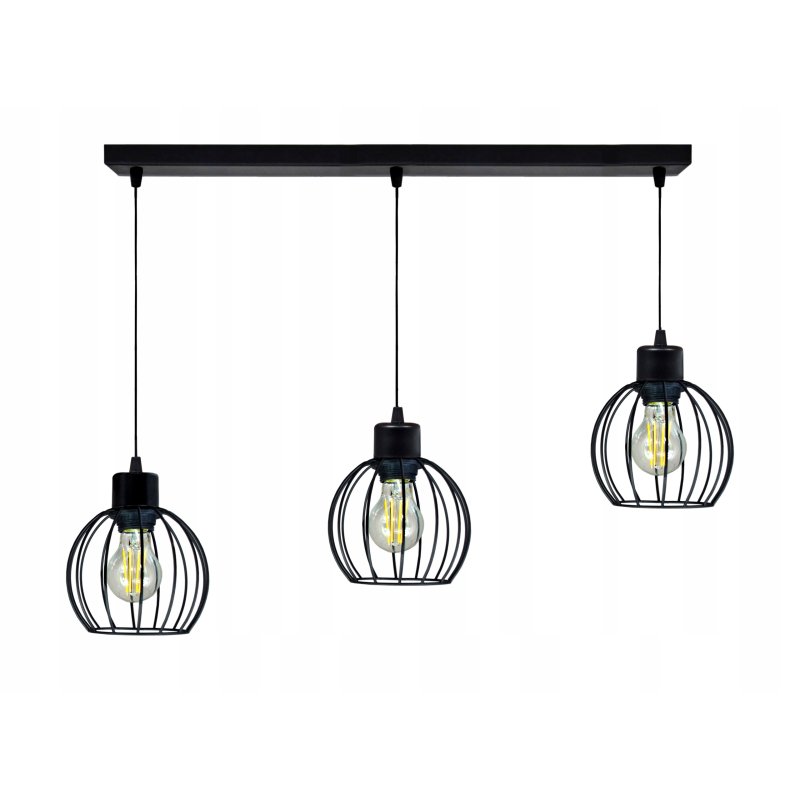 LAMPA wisząca sufitowa ŻYRANDOL ZWIS 3x drut KULA