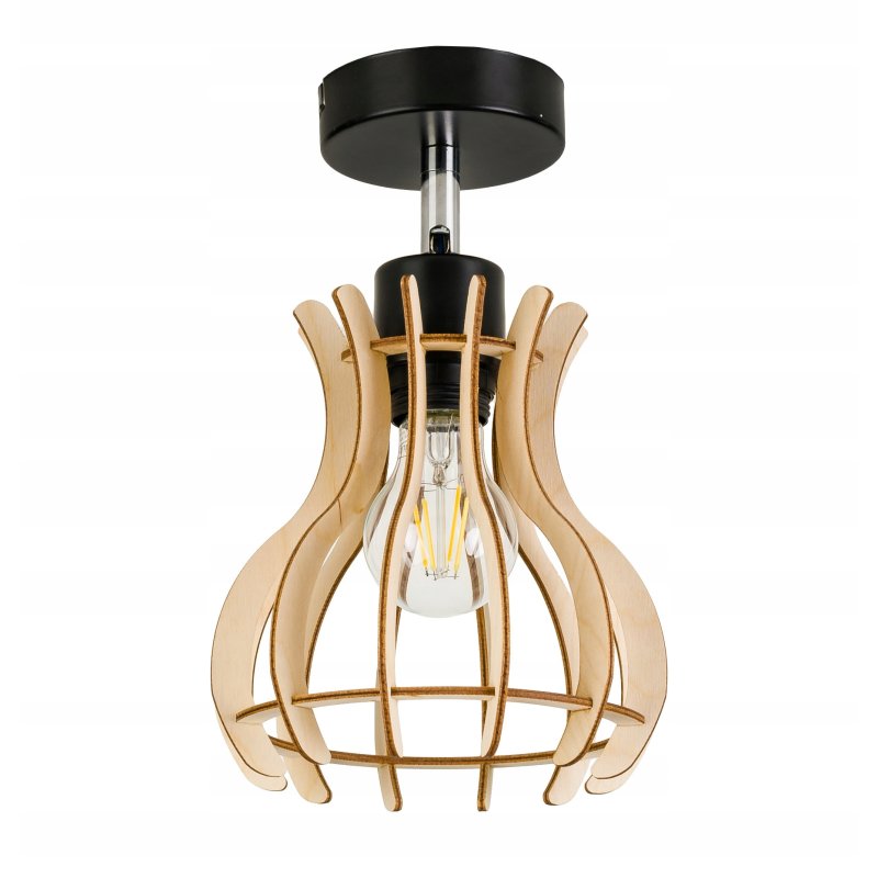 Lampa kinkiet żyrandol E27 regulowany LOFT Drewno