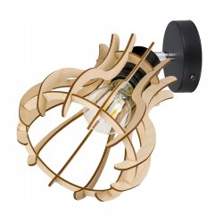 Lampa kinkiet żyrandol E27 regulowany LOFT Drewno