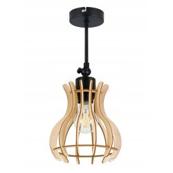 Lampa kinkiet żyrandol E27 regulowany LOFT Drewno