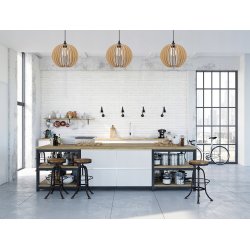 LAMPA WISZĄCA ZWIS żyrandol sufiowa KULA Drewno