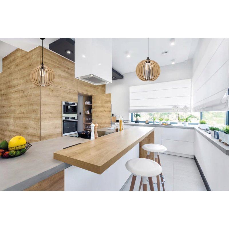 LAMPA WISZĄCA ZWIS żyrandol sufiowa KULA Drewno