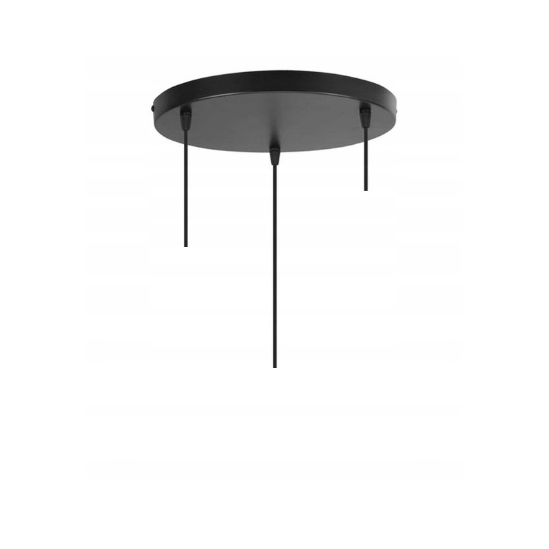 LAMPA ZWIS SUFITOWA WISZĄCA ŻYRANDOL CZARNY LOFT KLOSZ DREWNO CZARNE 3x E27
