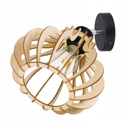 Lampa kinkiet żyrandol E27 regulowany LOFT Drewno