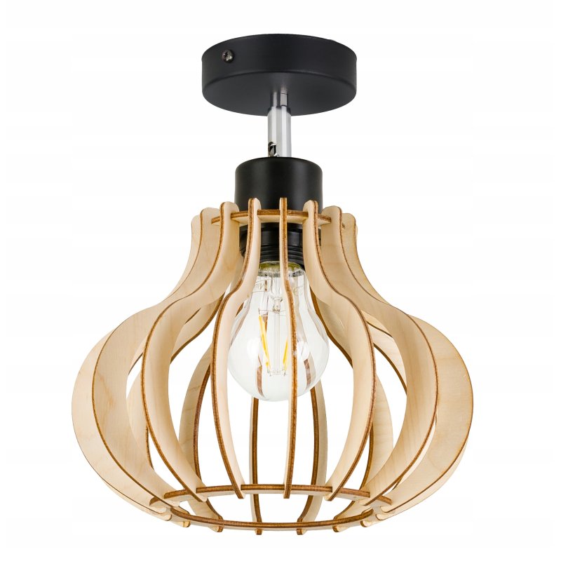 Lampa kinkiet żyrandol E27 regulowany LOFT Drewno