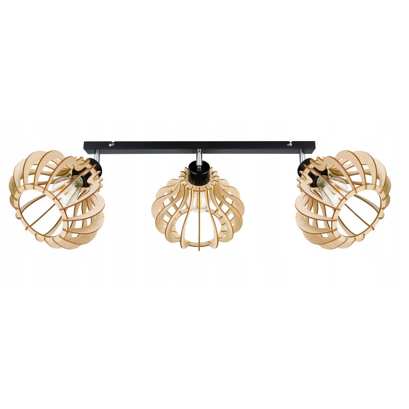 LAMPA sufit plafon żyrandol Loft Drewno ruchoma 3