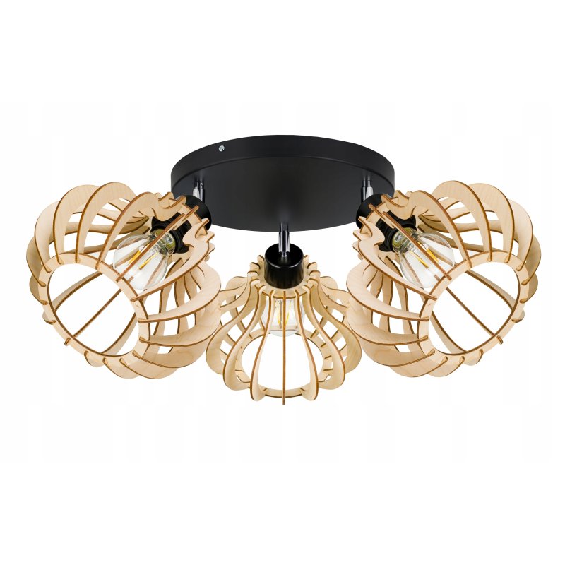 LAMPA sufit plafon żyrandol Loft Drewno ruchoma 3