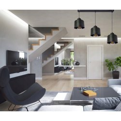 LAMPA wisząca sufitowa ŻYRANDOL ZWIS KUBEK CZARNY