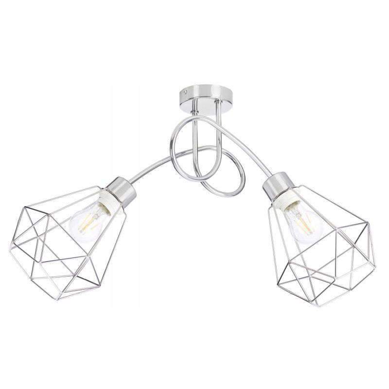 PODSTAWA BAZA LAMPA SUFITOWA WISZĄCA ŻYRANDOL CHROM POD 2 KLOSZE NA E27