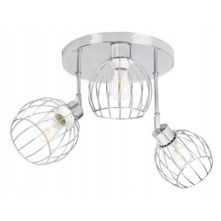 PODSTAWA BAZA LAMPA SUFITOWA PLAFON REGULOWANY CHROM METAL 3X E27 POD KLOSZ
