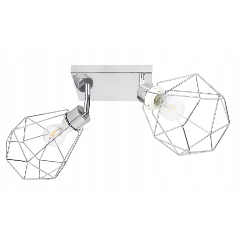 PODSTAWA BAZA LAMPA SUFITOWA PLAFON REGULOWANY CHROM METAL 2X E27 POD KLOSZ