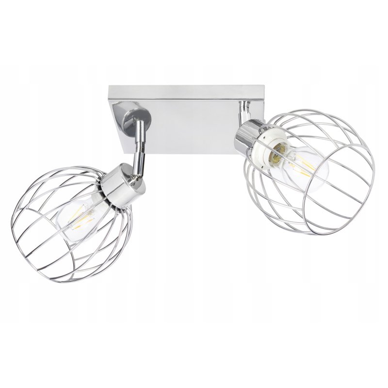 PODSTAWA BAZA LAMPA SUFITOWA PLAFON REGULOWANY CHROM METAL 2X E27 POD KLOSZ