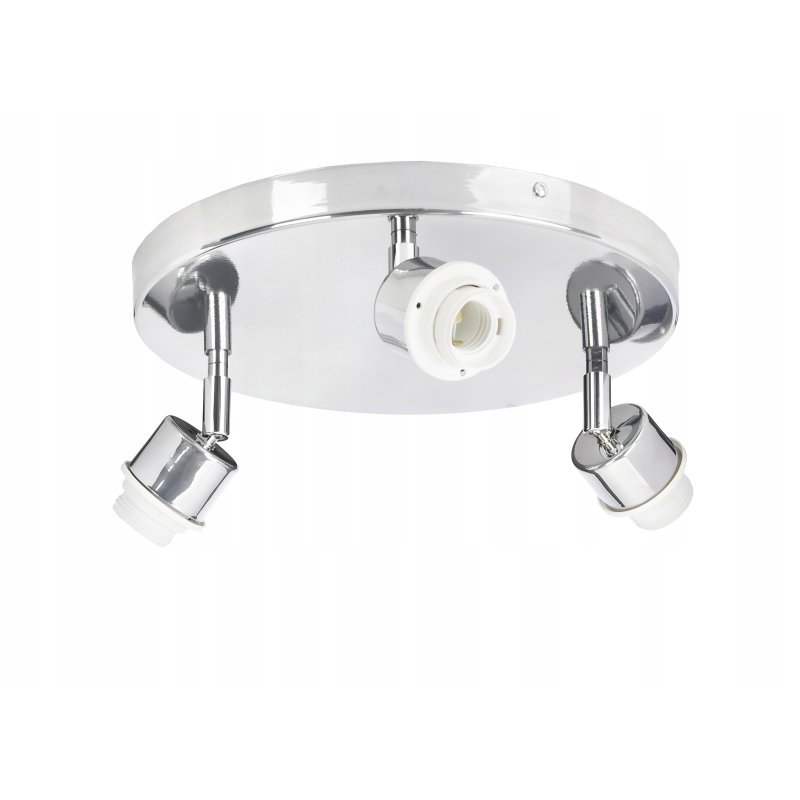 PODSTAWA BAZA LAMPA SUFITOWA PLAFON REGULOWANY CHROM METAL 3X E27 POD KLOSZ