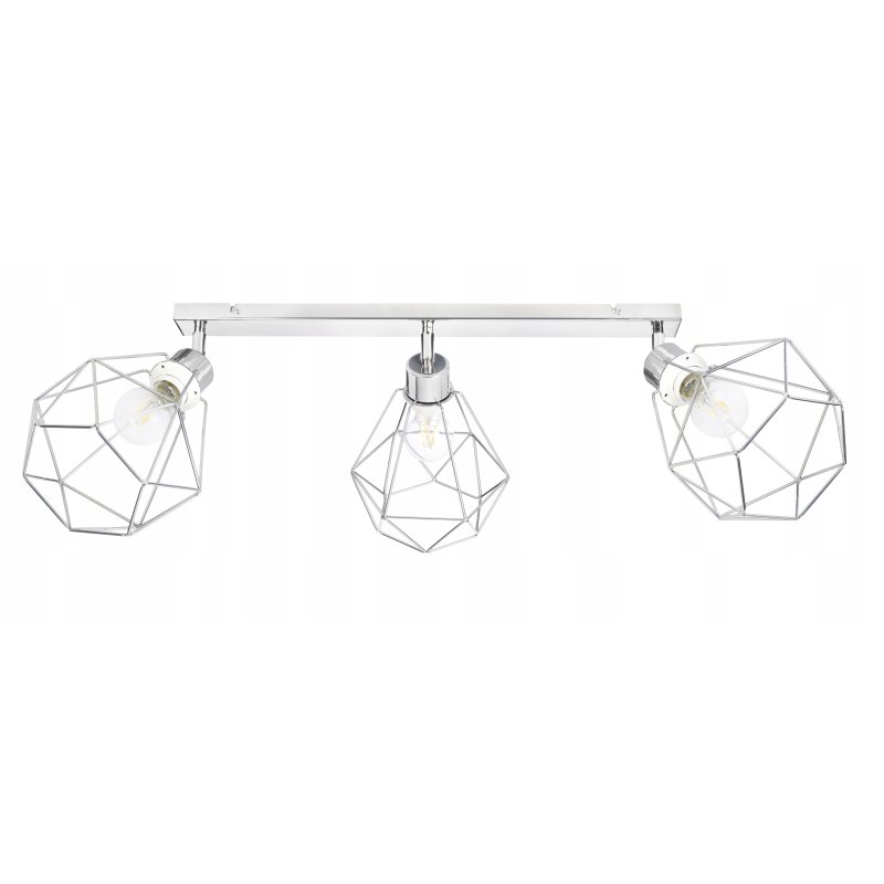 PODSTAWA BAZA LAMPA SUFITOWA PLAFON REGULOWANY CHROM METAL 3X E27 POD KLOSZ