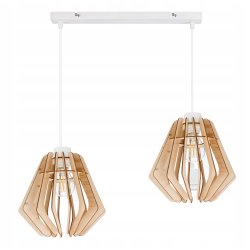 LAMPA sufitowa wisząca zwis Loft Drewno na 2x E27
