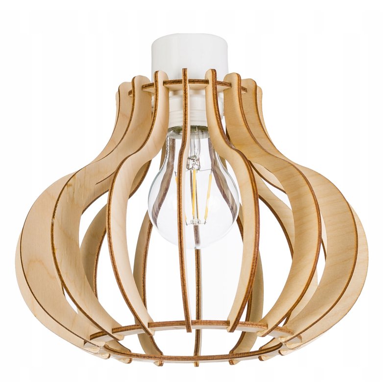 LAMPA sufitowa wisząca zwis Loft Drewno na 2x E27