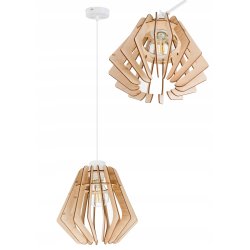 LAMPA sufitowa wisząca zwis Loft Drewno na 1x E27