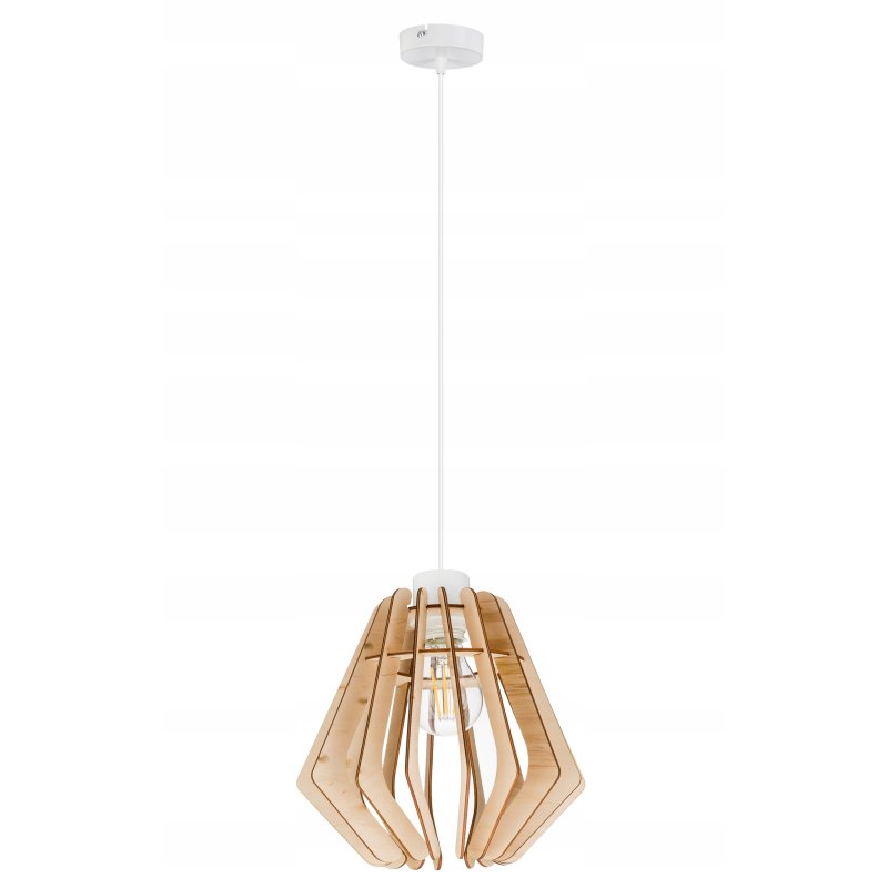 LAMPA sufitowa wisząca zwis Loft Drewno na 1x E27