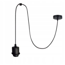 LAMPA sufitowa wisząca CZARNA zwis Loft na 1x E27 pająk Drewno CZARNE