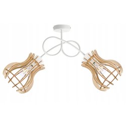 Lampa sufitowa żyrandol wisząca LOFT biały drewno