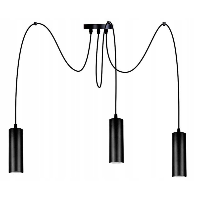 LAMPA WISZĄCA ZWIS żyrandol pająk TUBA 15cm 3 GU10