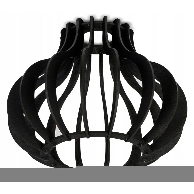 LAMPA SUFITOWA PLAFON RUCHOMY ŻYRANDOL LOFT klosz CZARNY DREWNO na 2x E27