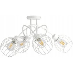 Lampa SUFITOWA żyrandol WISZĄCA LOFT drut kula x4