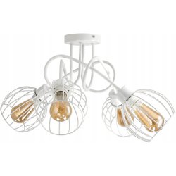 Lampa SUFITOWA żyrandol WISZĄCA LOFT drut kula x4