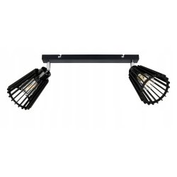 Lampa czarna plafon żyrandol ruchomy sufit klosz 2 Drewno piramidka eko