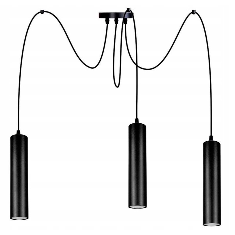 LAMPA WISZĄCA ZWIS żyrandol pająk TUBA 29cm 3 GU10