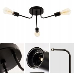 Lampa sufitowa loft żyrandol wisząca na 3 x E27