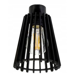 Lampa czarna wisząca zwis żyrandol sufitowa LOFT klosz piramidka Drewno 2