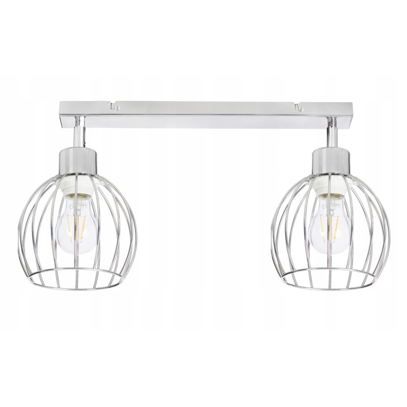 LAMPA plafon żyrandol ruch loft drut 2 kulka chrom