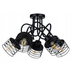 Lampa SUFITOWA żyrandol WISZĄCA LOFT plafon drut 5