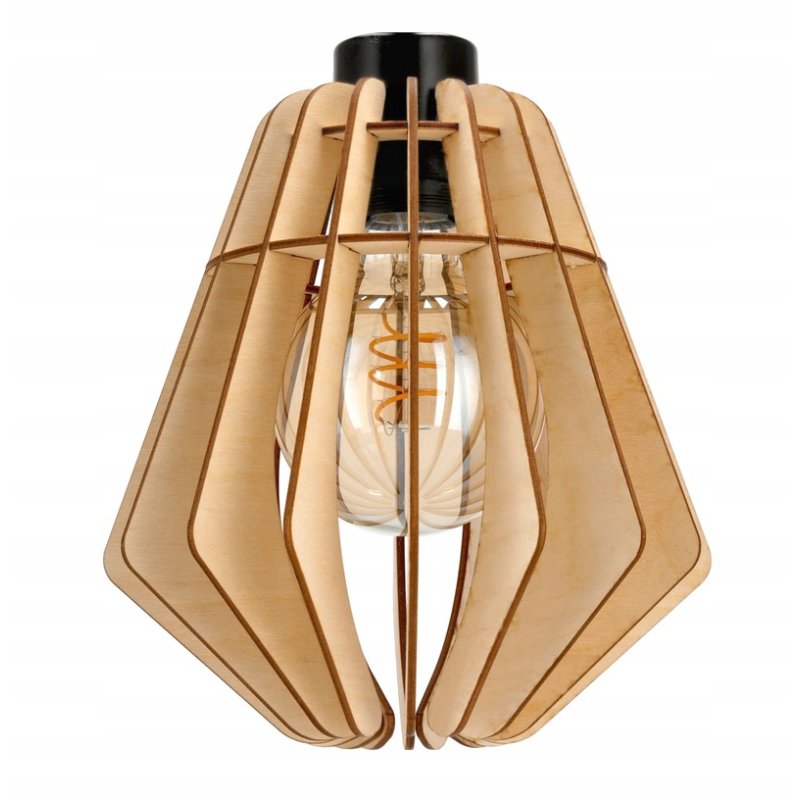 LAMPA wisząca stała żyrandol sufitowa Drewno 1 E27