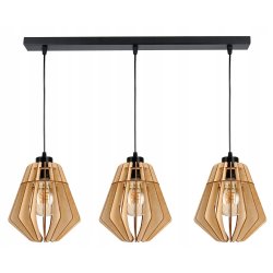 LAMPA sufitowa wisząca zwis Loft Drewno na 3x E27