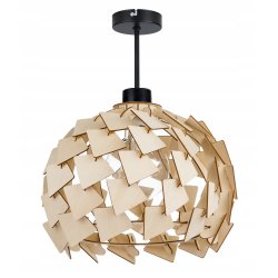 LAMPA sufitowa wisząca stała Loft Drewno na 1x E27