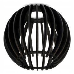 Lampa kinkiet E27 ścienny stały kręcony loft czarny kula drewno czarne