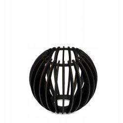 Lampa kinkiet E27 ścienny stały kręcony loft czarny kula drewno czarne