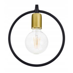 LAMPA sufitowa plafon stały koło czarny złoty Loft na żarówkę E27 Edison