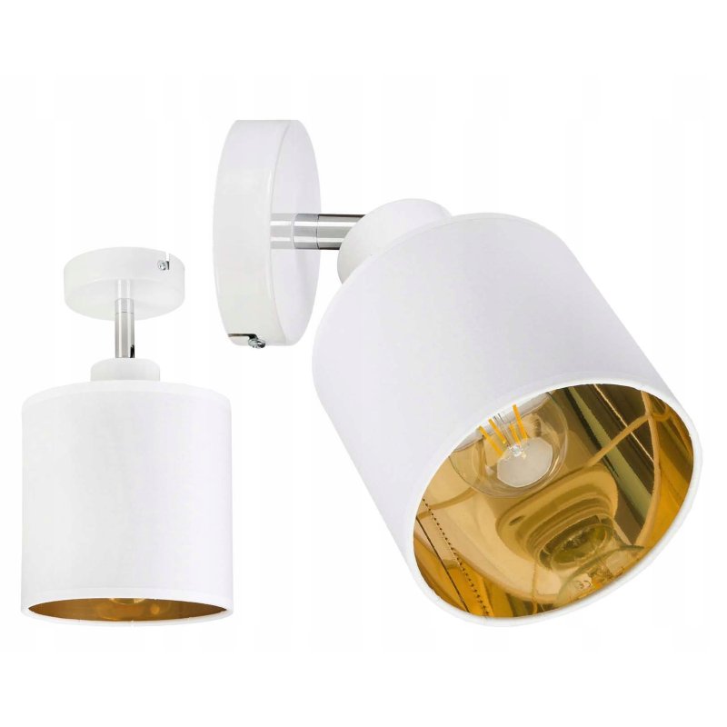 LAMPA KINKIET ścienny regulowany LOFT abażur złoty