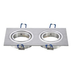 OPRAWA sufitowa PODWÓJNA HALOGENOWA RUCHOMA ALUMINIUM na 2x GU10