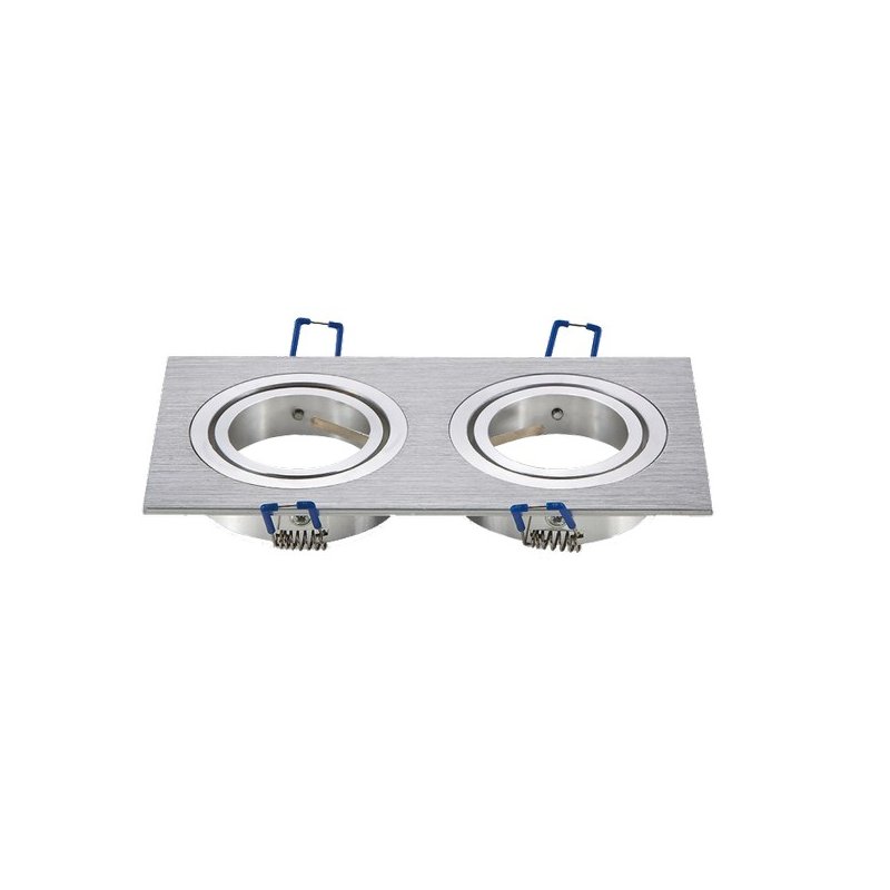 OPRAWA sufitowa PODWÓJNA HALOGENOWA RUCHOMA ALUMINIUM na 2x GU10