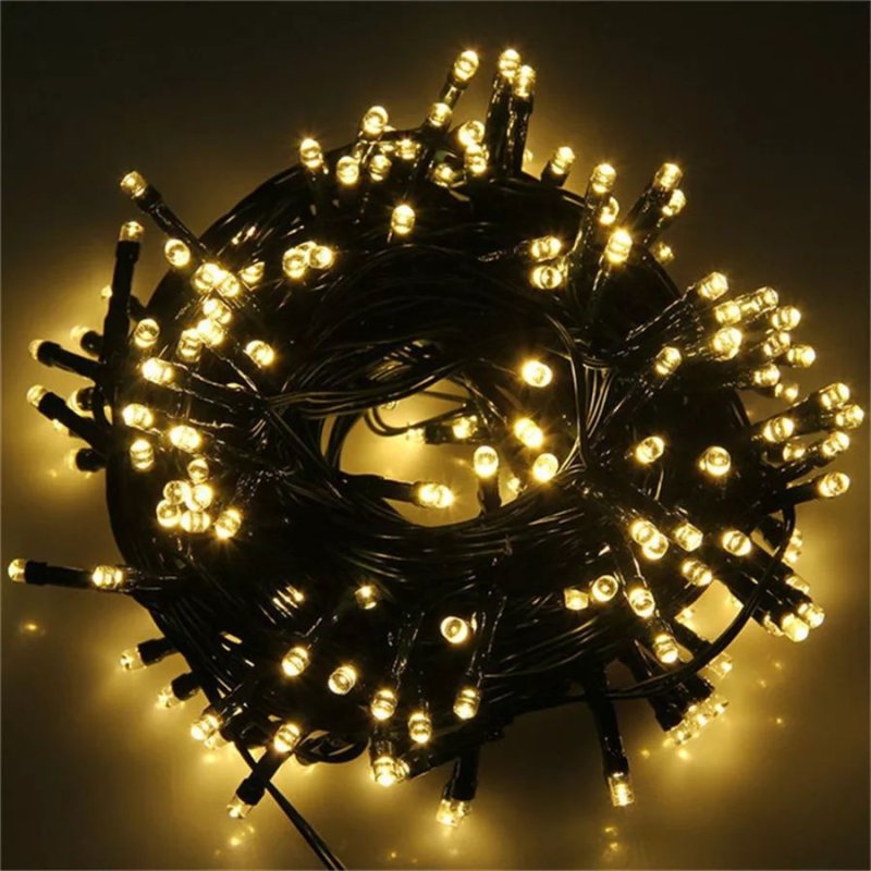 LAMPKI Choinkowe premium łańcuch 16m 200 LED biały ciepły wewnętrzne CIEPŁE